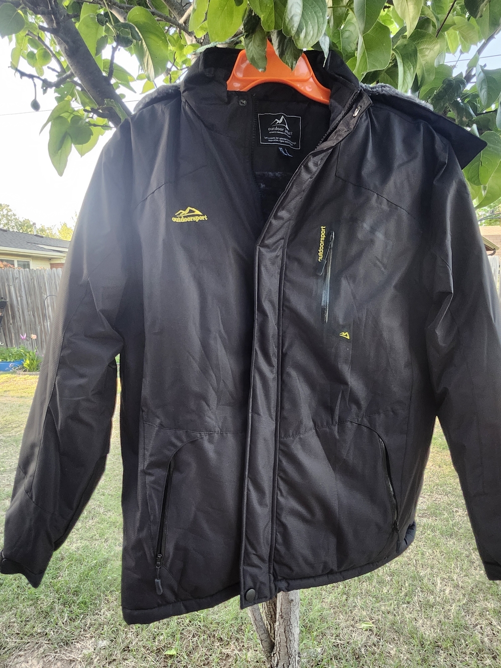 Men's Black Outdoorsport Insulated Hooded Performance Jacket